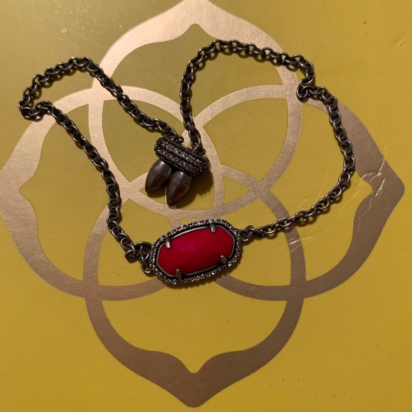 Kendra Scott Luxe Antique Silver Bright Red - Picture 4 of 4